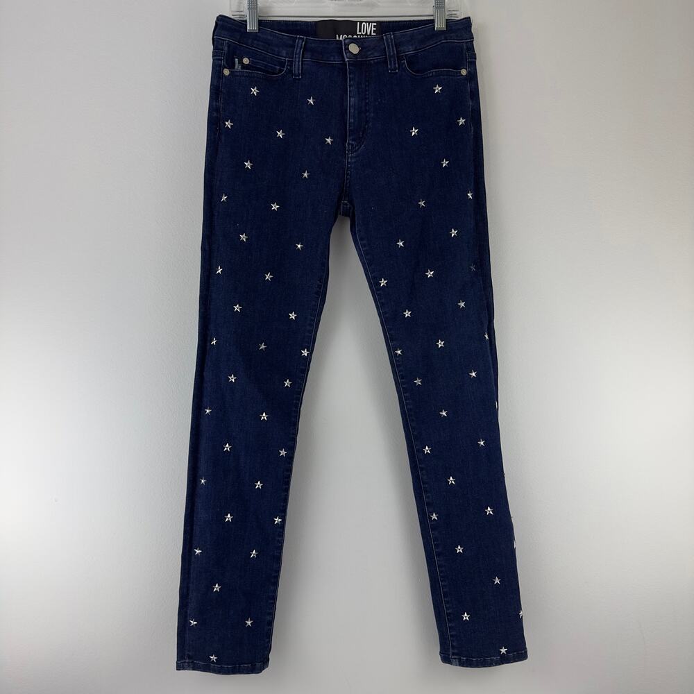 Love Moschino star blue denim skinny jeans